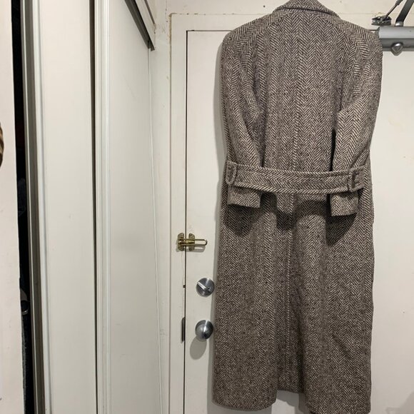 VINTAGE RAFFINATI TWEED DOUBLE BREAST TRENCH COATS SIZE M/L - Picture 6 of 11